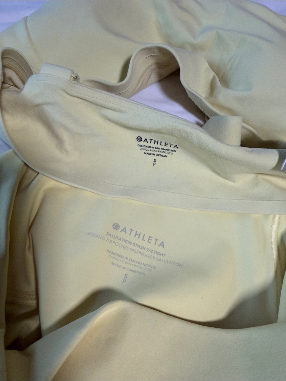 Athleta Pale Yellow High-Waist Leggings & Bra Set Small - Picture 4 of 4